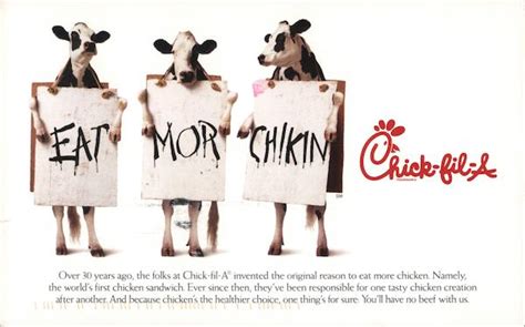 Chick Fil A Eat More Chicken Modern 1970s To Present Large Format