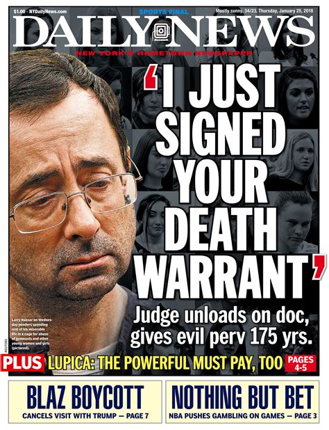 Judge Sentences Disgraced U S Olympics Doctor Larry Nassar Up To 175