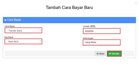 Cara Membuat Uang Muka Customer Beecloud