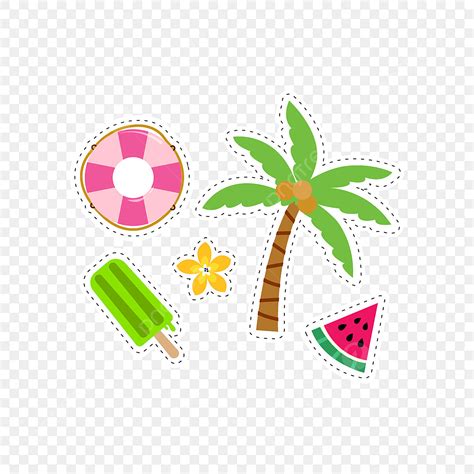 Summer Element Collection Vector Design Images Summer Sticker