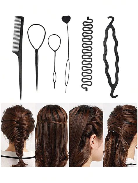 Reusable Hair Braider Tool Set Casual Black Abs Braiding Tool Hair