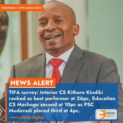 Hot 96 FM Kenya On Twitter TIFA Survey Interior CS Kithure Kindiki