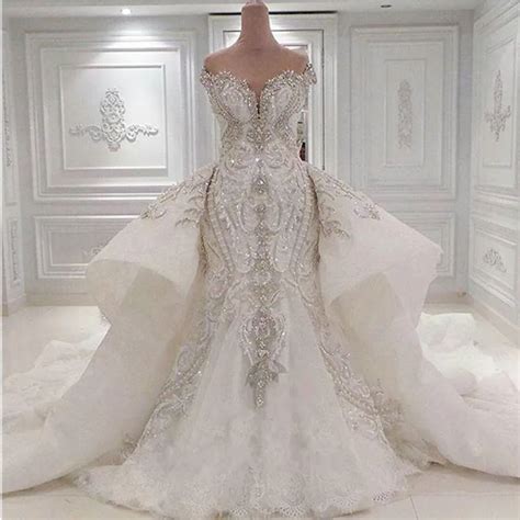 Luxury 2022 Real Image Lace Mermaid Wedding Dresses With Detachable