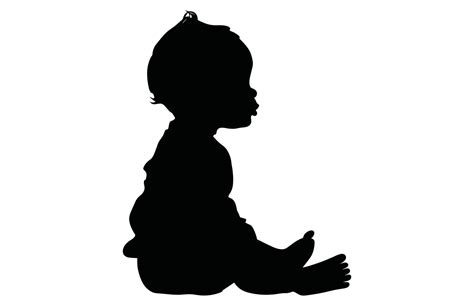 Baby Silhouette Isolated On White Background Silhouette Of Baby Nine