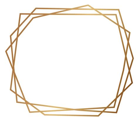 Goldener Geometrischer Rahmen Polygonale Art Deco Grenze Premium Vektor