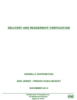 Fillable Online DELIVERY AND READERSHIP VERIFICATION Donnelly