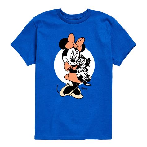 Disney Minnie Mouse And Figaro Hugs Youth Short Sleeve Graphic T Shirt