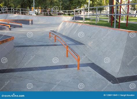 Empty Concrete Skatepark Plaza Background Stock Image Image Of