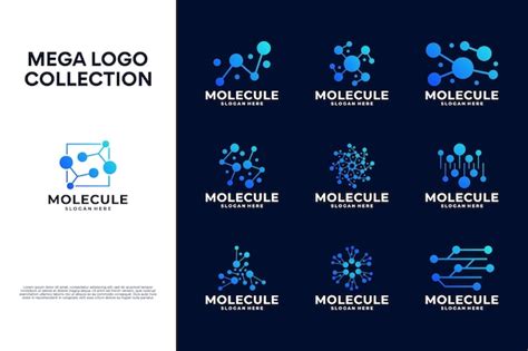 Coleção De Design De Logotipo De Molécula Criativa Partícula De Química E Estrutura Molecular De