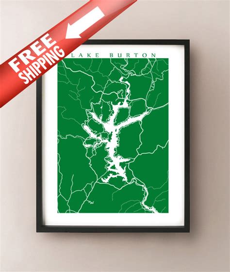 Lake Burton, GA Map Print Rabun County, Georgia Poster - Etsy