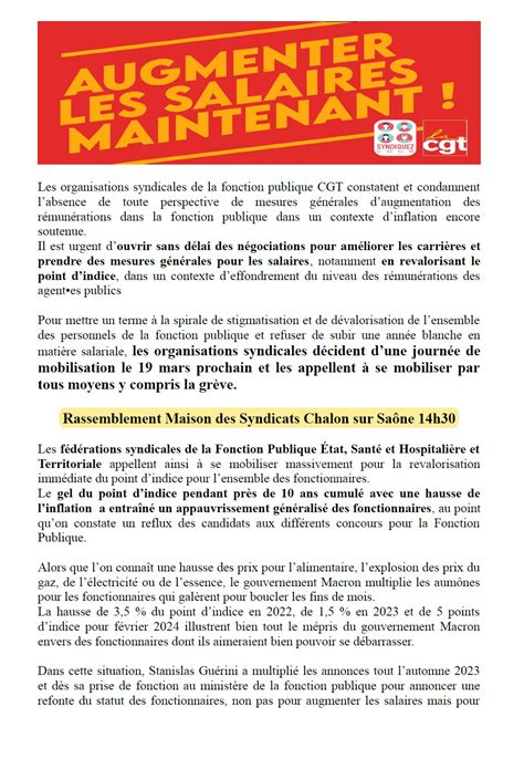 19 Mars 2024 Mobilisation Dans L Ensemble Des Fonctions Publiques