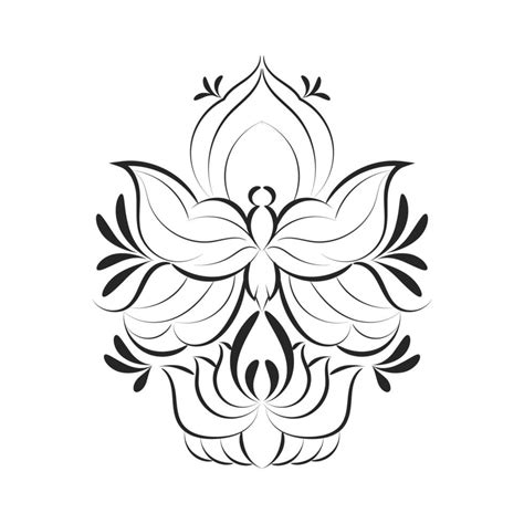 Floral Tattoo Design for print 10217442 Vector Art at Vecteezy