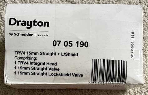 Drayton Trv4 Classic 15mm Angle Valve And Lockshield 0705180 For Sale Online Ebay