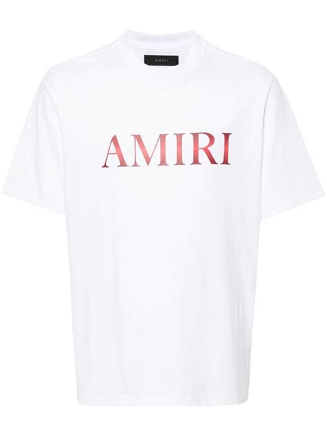 Amiri Logo Print Cotton T Shirt White Farfetch