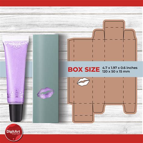 Lip Gloss Box Template Svg Squeeze Tube Boxes Lip Gloss Etsy