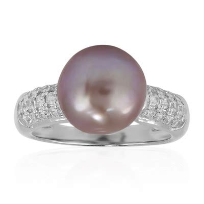 Chic 10mm Chinese Ming Pearl Sterling Ring 0 48ct