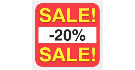 20 Percent Sale Discount Stickers Zazzle