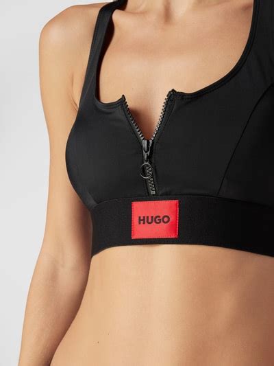 HUGO Bikini Oberteil Mit Label Patch Modell Bralette Black Online