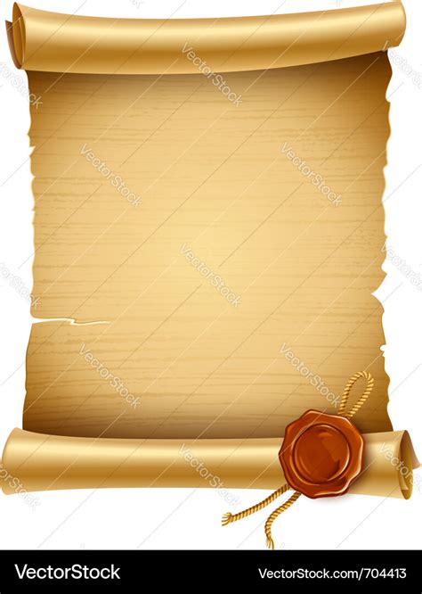 Old paper script with stamp Royalty Free Vector Image