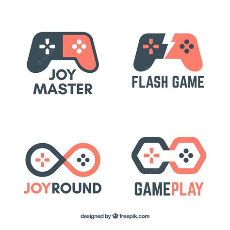 Premium Vector | Video game logo collection with flat design