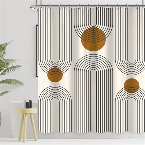 Ufeela Abstract Mid Century Shower Curtain 60wx72l Inch