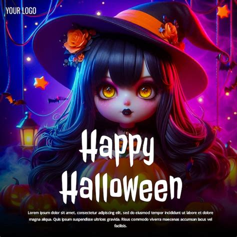 Happy Halloween Social Media Post Design Template Premium Ai