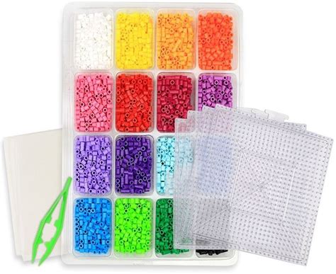 Kedudes Multi Color Perler Beads Kit Tray Of 16 Fun Color Perler Fuse