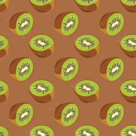 Premium Vector Slice Kiwi Fruits Seamless Vector Pattern Background