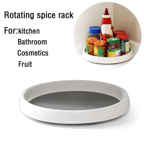 30cm Kitchen Condiment Round 360 Degrees Rotating Storage Tray