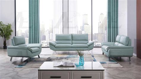 Teal Genuine Leather Sofa set AE 152 | Leather Sofas