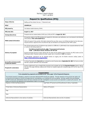 Fillable Online The Other RFQ Request For Qualifications Tips