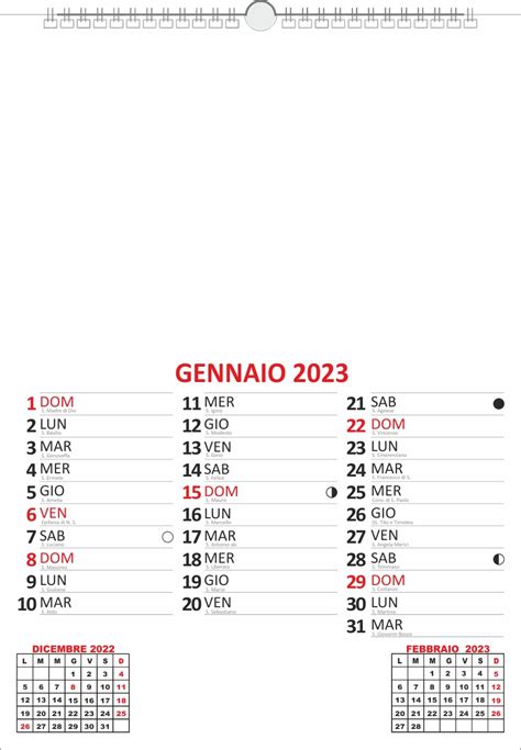 Calendario Mensile 3 Colonne Ecalendario