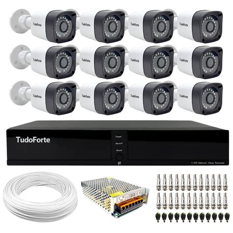 Kit 12 Câmeras Bullet Tudo Forte TF 2020 B Full HD 1080p Visão