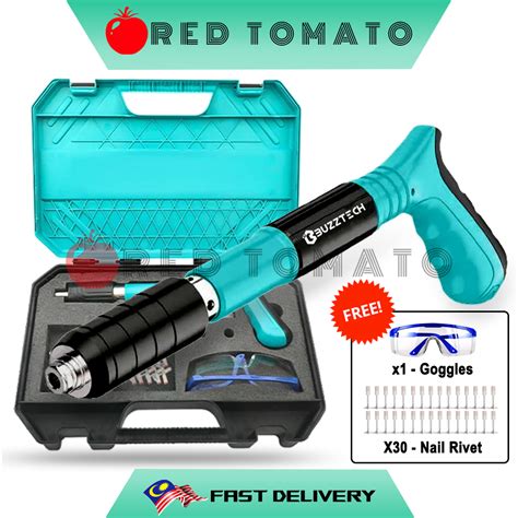 RED TOMATO Free 30 Nails Manual Steel Nail Gun Concrete Rivet Tool