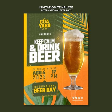 Plantilla de invitación del día internacional de la cerveza Archivo