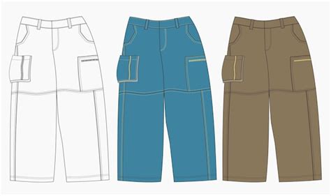 Premium Vector | Vector illustration of Cargo pants technical sketch of mens cargo pants Vector ...