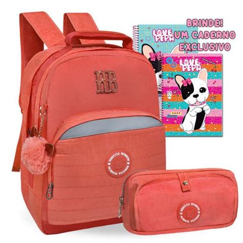 Kit Mochila Rb Escolar Rebecca Bonbon Estojo Crinkle Material