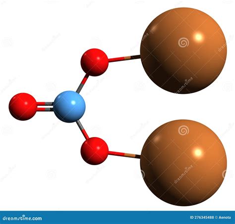 D Image Of Potassium Carbonate Skeletal Formula Stock Photography