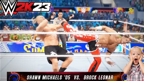 Full Match Shawn Michaels Vs Brock Lesnar Wwe 2k23 Gameplay Wwe 2k23