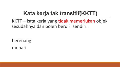 Kata Kerja Transitif And Tak Transitif Ppt