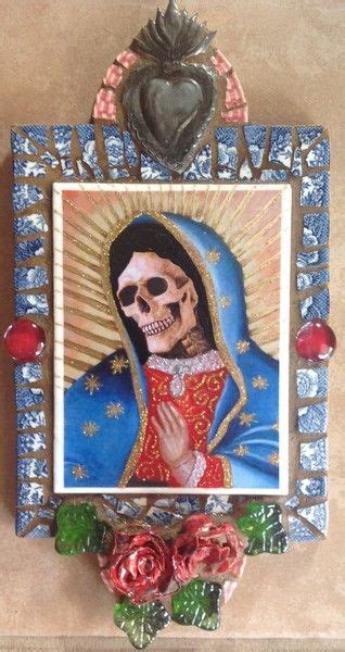 Virgin De Guadalupe Dia De Los Muertos Retablo By Susanne Baca