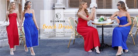 Ecowish Womens Summer Strapless Maxi Dress 2024 Off