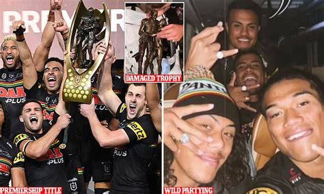 Horrifying photos show NRL premiership trophy 'badly damaged'