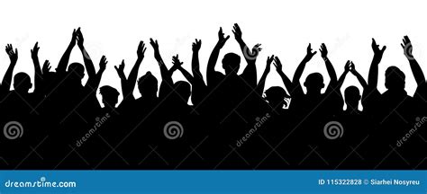 Crowd Of People Going To A Meeting Silhouette. Cartoon Vector | CartoonDealer.com #124026079