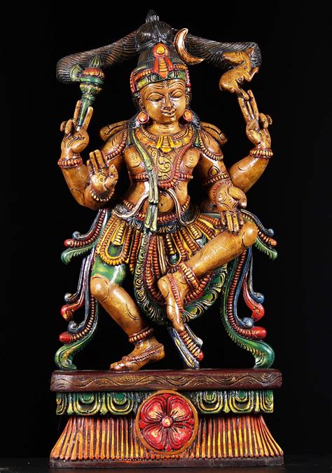 SOLD Wooden Dancing Shiva Statue 30" (#76w19ak): Hindu Gods & Buddha ...