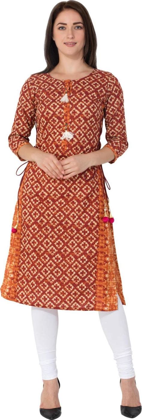 Buy Gulmohar Jaipur Women Red Printed Pure Cotton Kurta Online At Best