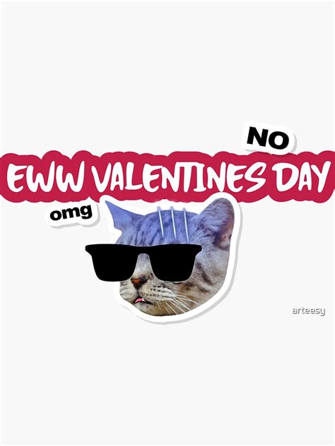 Ew Valentines Day Funny Angry Cat With Funny Saying Anti Valentines