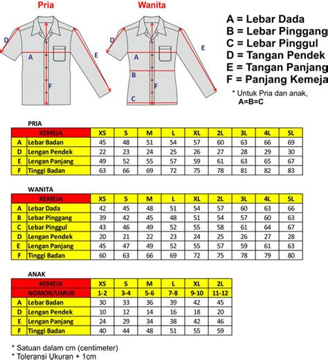 33 Populer Standar Ukuran Baju Seragam Sekolah