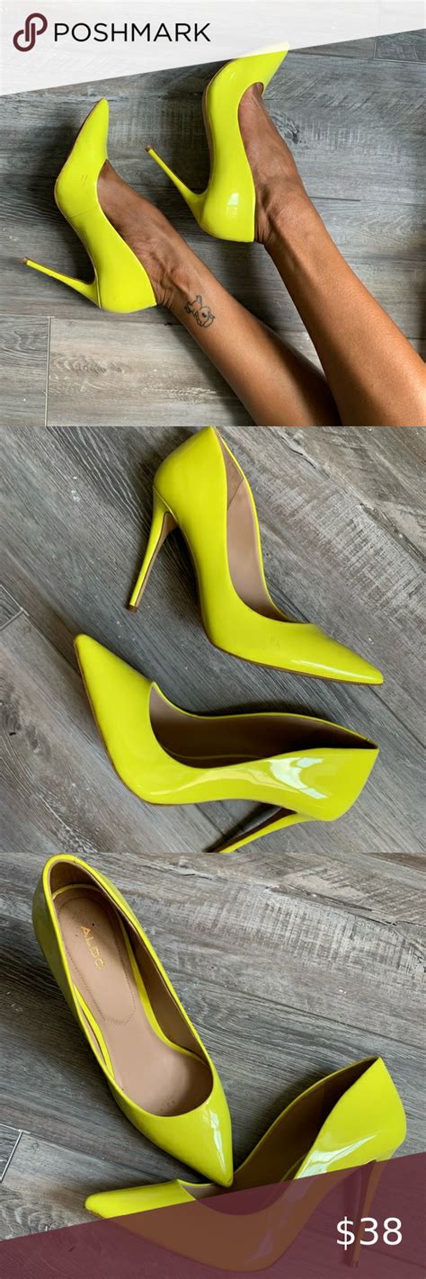 Aldo Size 9 Neon Yellow Heels Yellow Heels Heels Neon Yellow