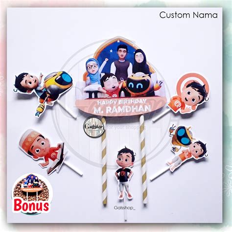 Jual Custom Nama Foto Toppercake Plus Riko The Series Hiasan Kue